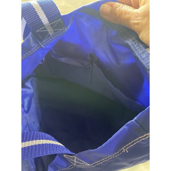 Disney Mickey Mouse Blue Tote Bag With Red Sequin Bow White Stitching & Striped - Picture 7 of 7